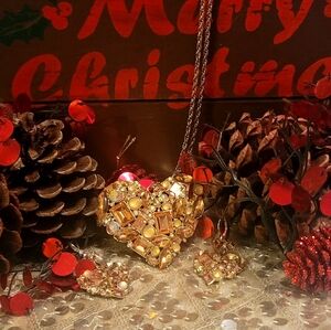 Betsey Johnson heart set gold